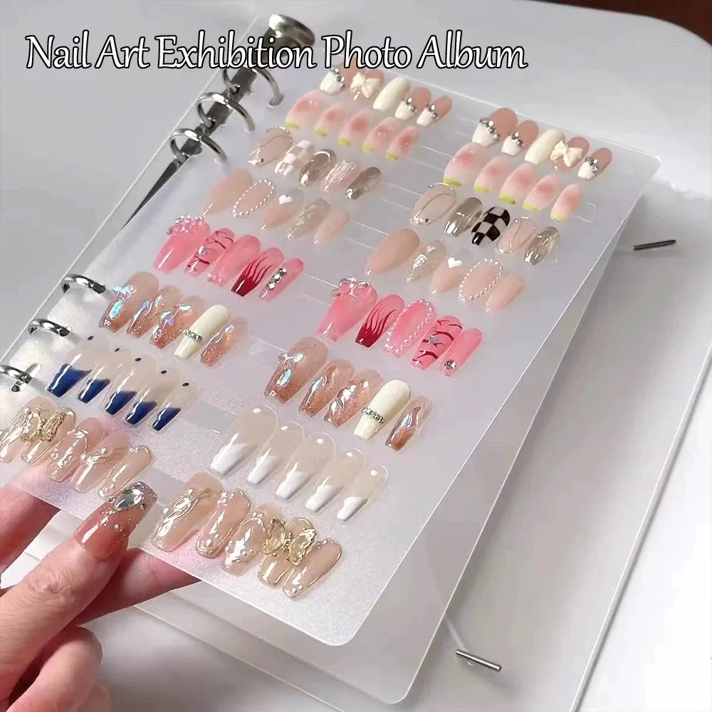 

2025 New Nail Art Piece Storage Book Large Capacity Exhibition Photo Album Card Clip Display Board DIY Simple Album Storage Book