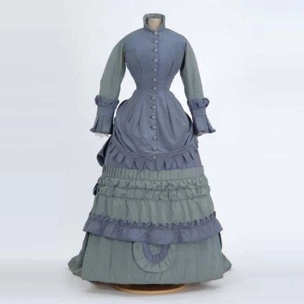 

1850s Visiting Day Dress Victorian Edwardian Duchess Ball Gown Colonial Civil War Southern Belle Walking Costume Masquerade