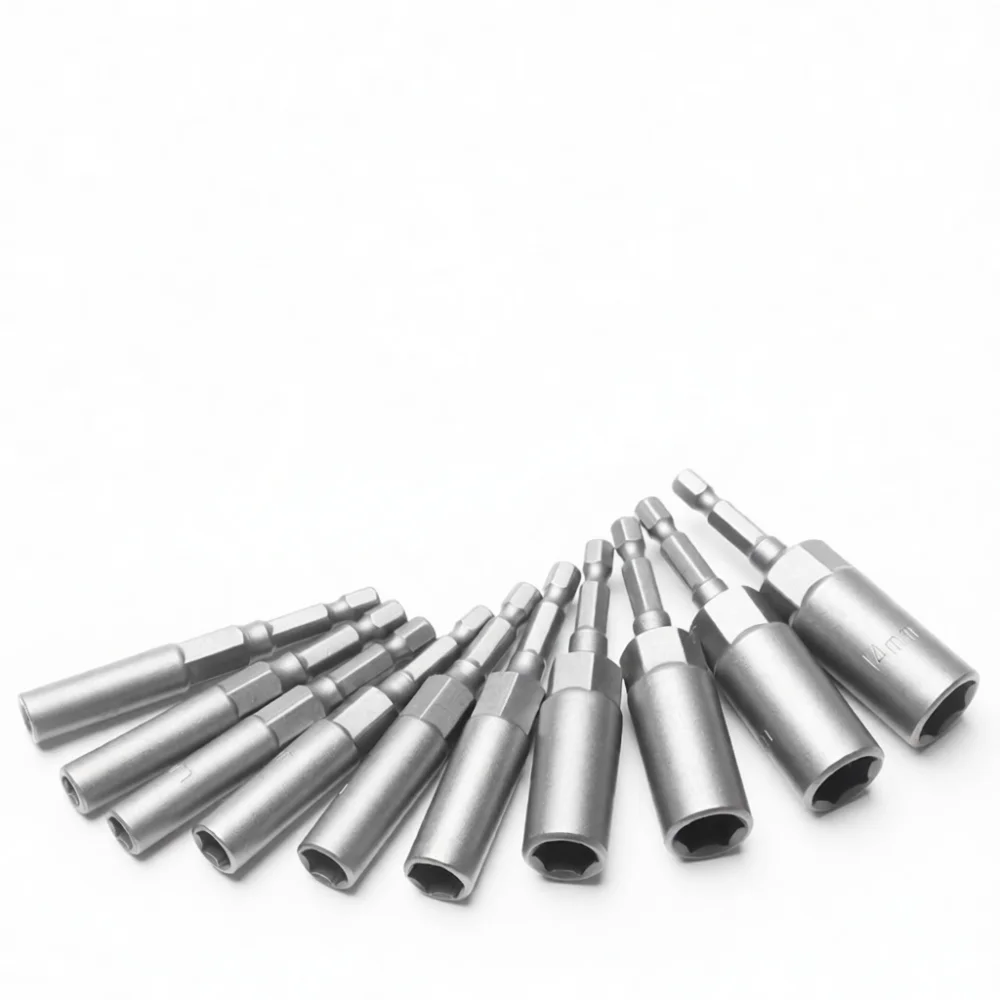 Deep Impact Socket Set For Cordless Drill Driver Metric Hex Nut Bits Chrome Vanadium Steel Professional Repair Wrench Tool Parts