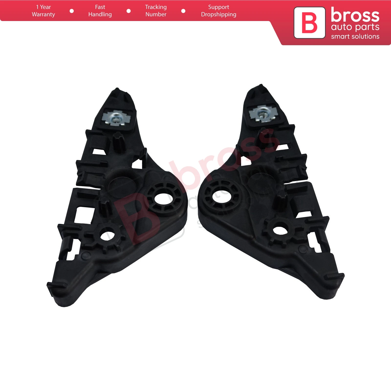 Bross BSP685 Bumper Connection Bracket Set Front 620940009R for Renault Fluence 2009-2017, Fluence Samsung SM3 2009-2017