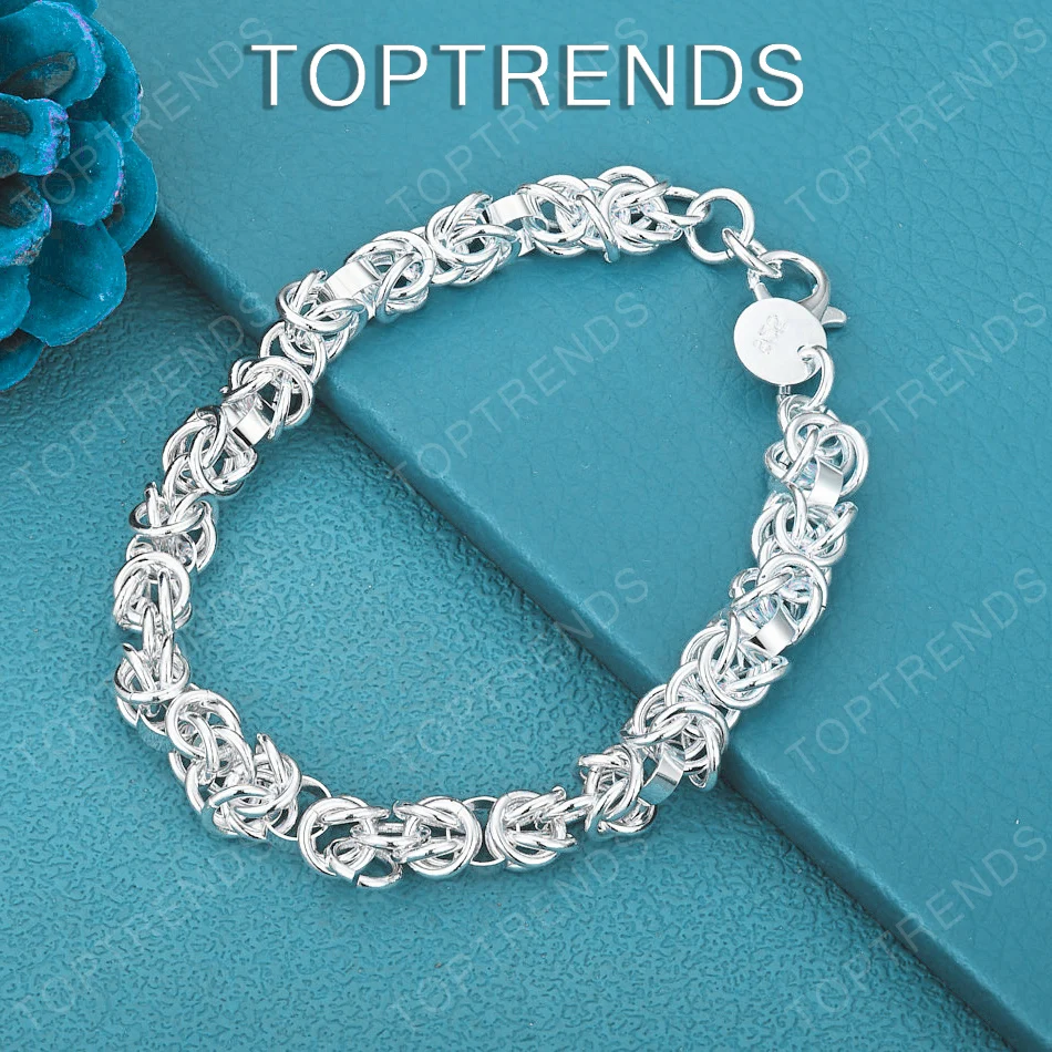 Exquisite 925 Sterling Silver Dragon Bone Bracelet For Men Women Fashion Party Birthday Christmas Trendy Jewelry Gift Accessorie