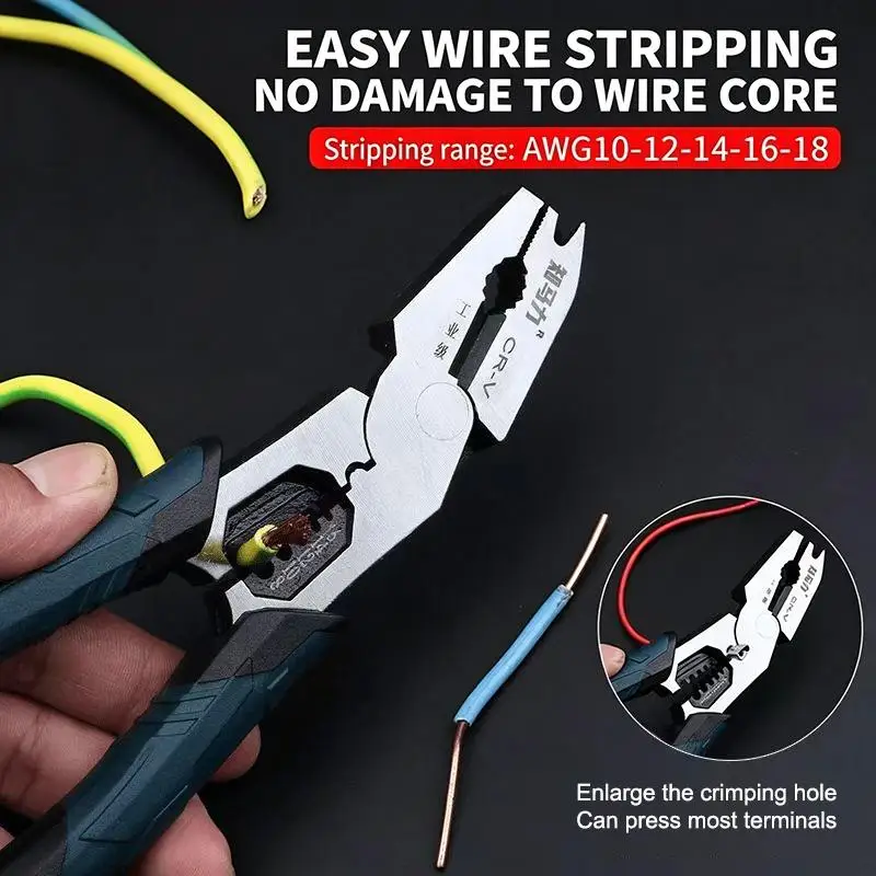 9in1 Mini Multifun Pliers Electrician Special Wire Pliers Pointed Nose Pliers For Twisting Cutting Wires And Clamping Screws