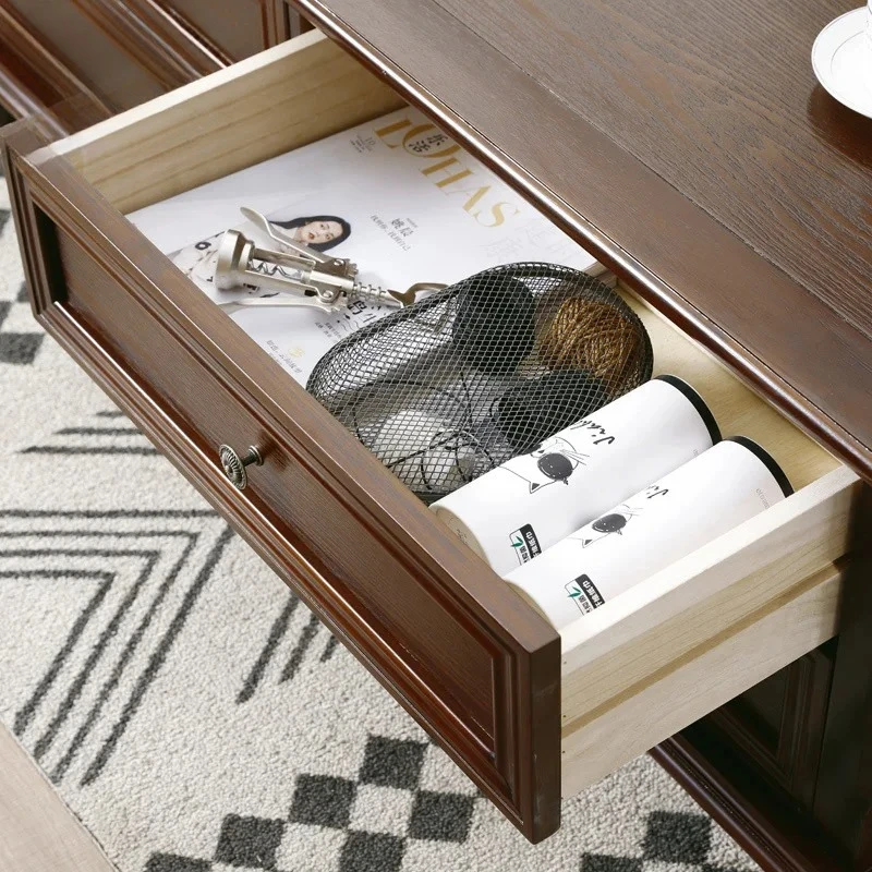 

Solid wood coffee table small apartment complete furniture TV cabinet coffee table combination set small apartment floor cabinet