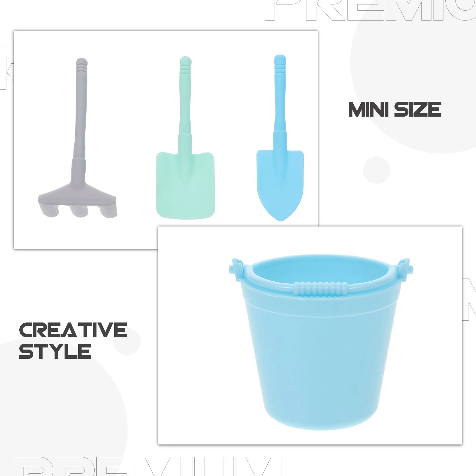 Kids Gardening Set Small Bucket Shovel Rake Mini Garden Tools Outdoor Sandbox Sandcastle Building and Digging