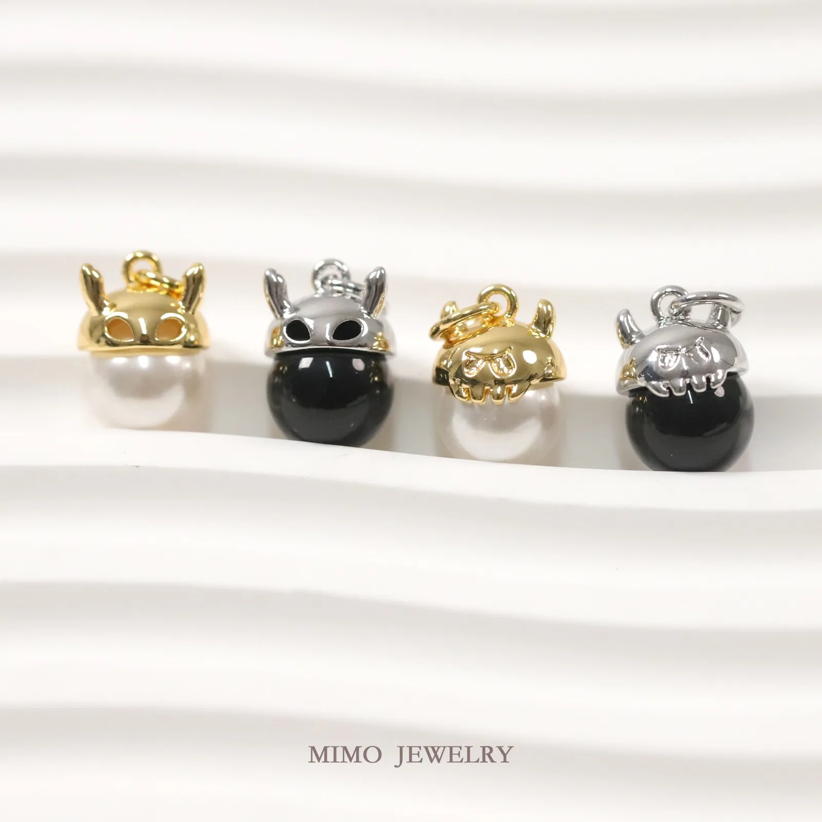 

Fun Skeleton and Devil Hat Empty Tray Charms Pendant Supplies DIY Hand Brass Gold Plated Accessories