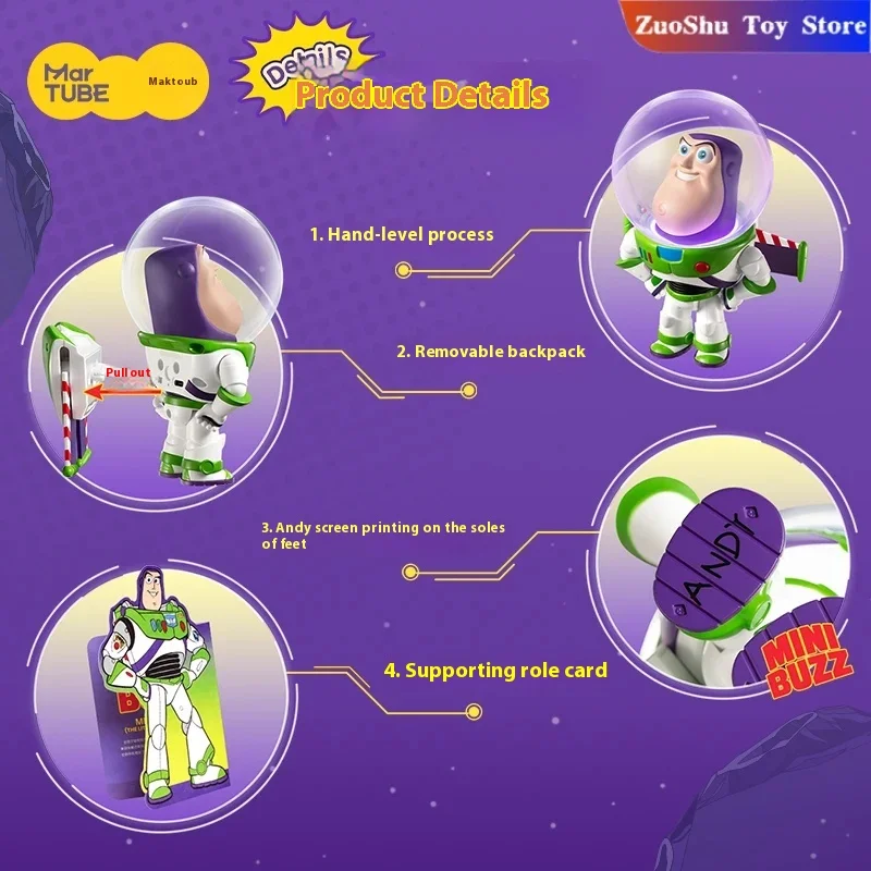 Buzz Lightyear tête à bulle tendance jouable brillant jouet histoire pendentif Disney Mobile boîte aveugle portable périphérie