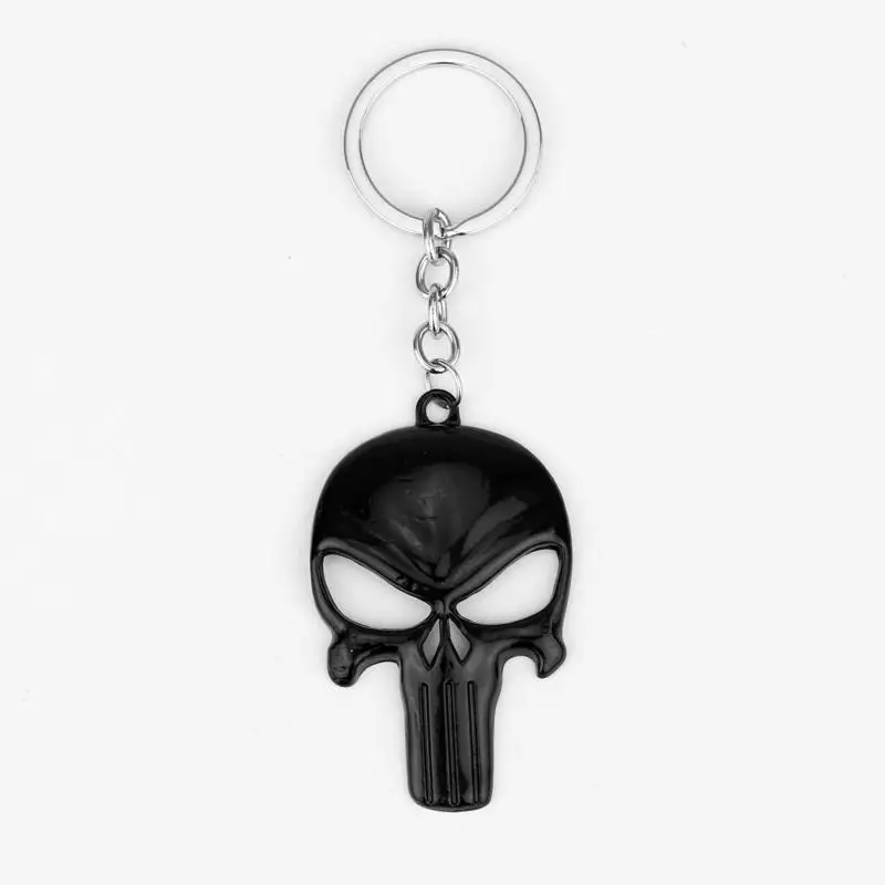 Luminous Skull Keychain Alloy Black/Sliver/Bronze Skull Logo Skeleton Movie Mask Key Chain Ring Fob Keyring