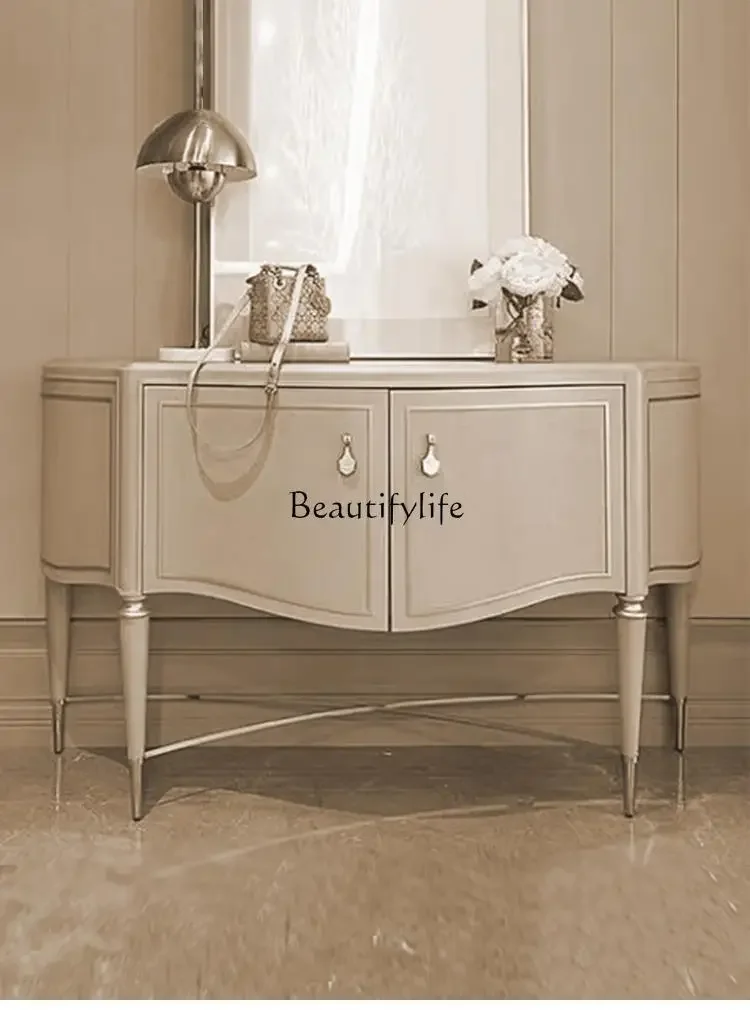 

yj32 Simple solid wood dressing cabinet, living room entrance table, light luxury decorative cabinet