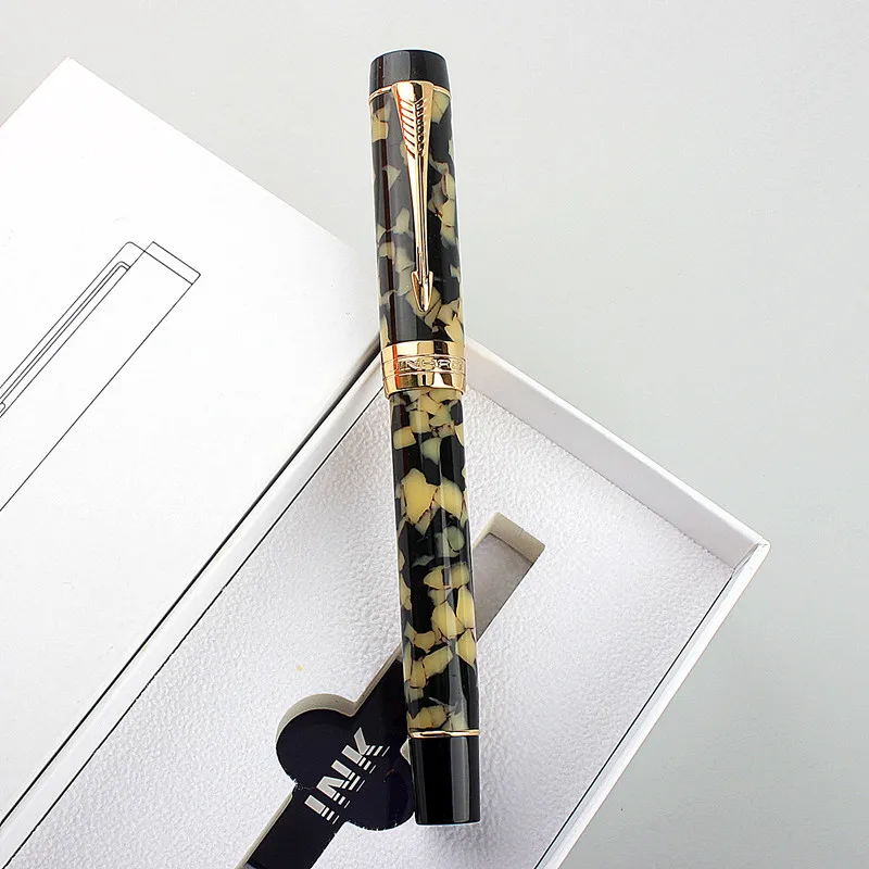 

Jinhao Centennial 100 Fountain Pen With Arrow Clip 18KGP Golden Plated M Nib 0.7mm Resin Ink Pen Business Office Gift Pen