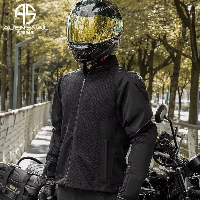 

Мотокуртка ALIEN SNAIL для езды на мотоцикле, летняя, для мужчин и женщин, дышащая, с защитой от падений, сетчатая, CE-сертифицированная
