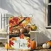 Hello Fall Garden Flag, Maple Tree Squirrel Garden Flags 12x18 Inch Double Sided Small Burlap Autumn Farmhouse Home Lawn Out llz