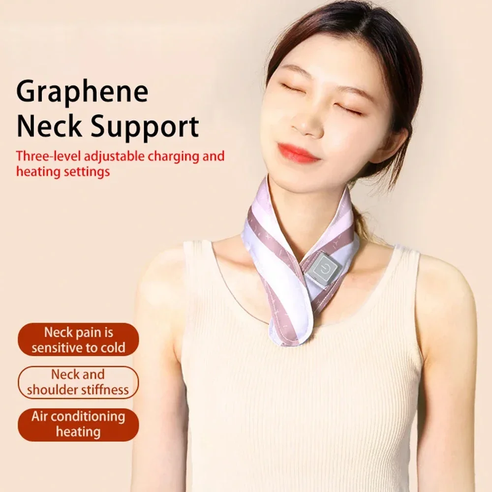 Neck Warmer Scarf Graphene Rapid Heating Temperature Control Chip 1000mAh Long-lasting Battery Skin-friendly Material