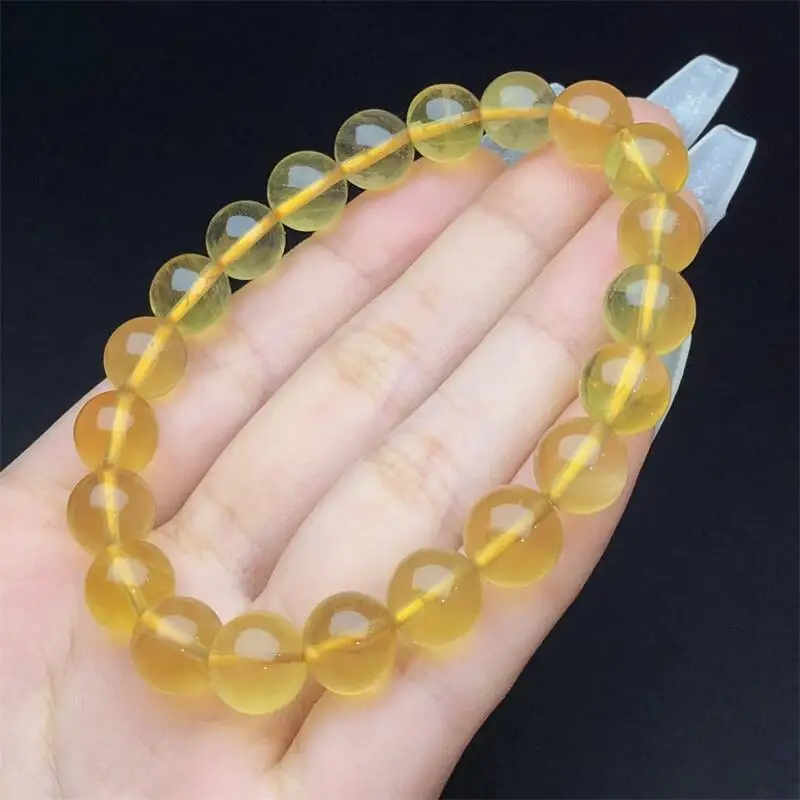 

10 мм натуральный желтый флюоритовый браслет с кристаллами для йоги, рейки, исцеление, фэншуй, стрейч, женский праздничный подарок, 1 шт.