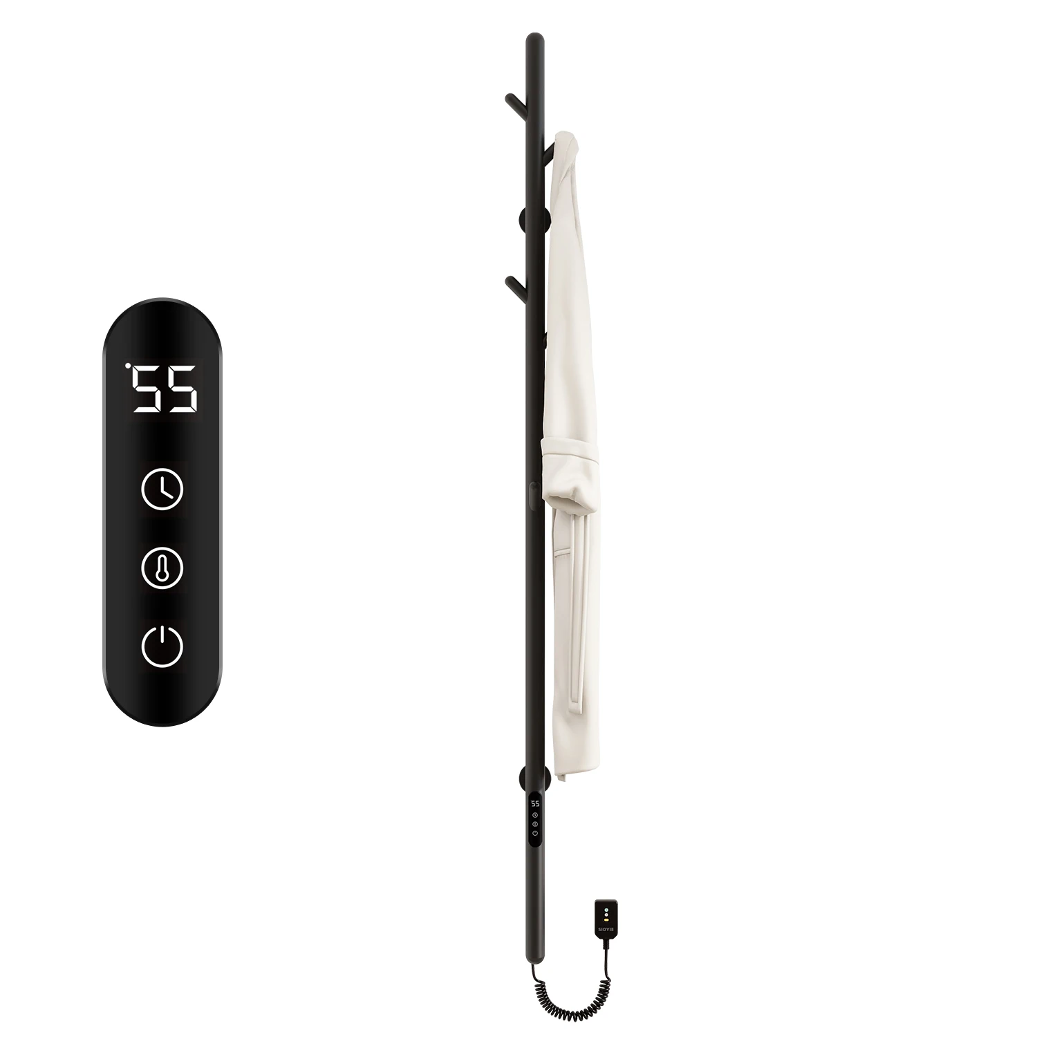 Smart Eco-Friendly Double Waterproof Heated Rail Electric Towel Rack Heater for Home Hotel Mild Steel Effective Bathroom Heating