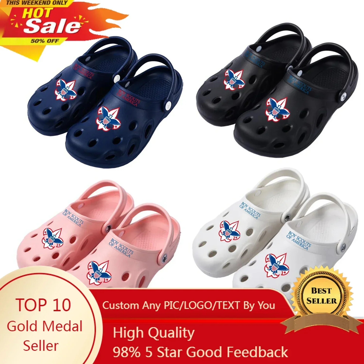 

Boy Scouts Of America Shoes Home Clogs Custom Boy Scouts Of USA Water Slipper Mens Womens Shoe Garden Beach Hole Slippers