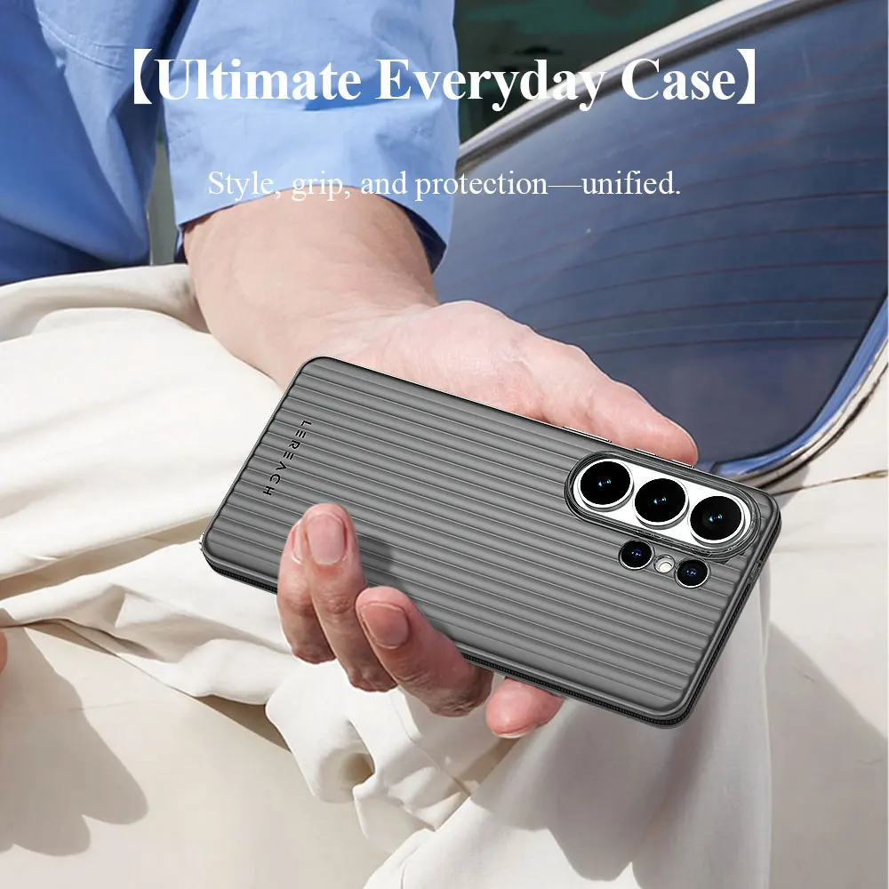 Lereach für Samsung Galaxy S26 Ultra S25 Ultra S24 Ultra S26+ Geriffelte Matte Handyhülle Rutschfest Schlank Fingerabdruckresistent – Detail 6