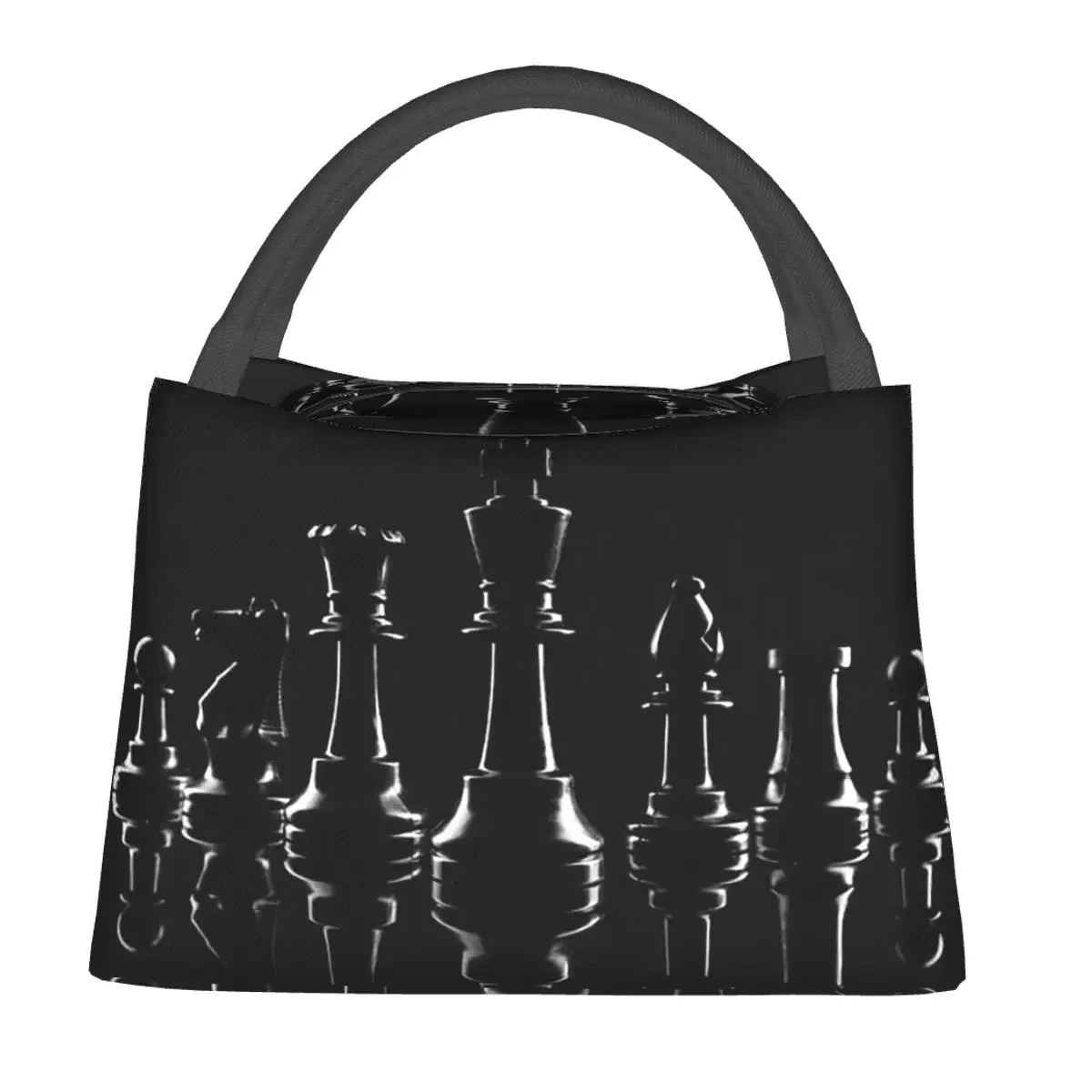 Black King Chess The chessboard Insulated Lunch Bag for Women Kids Leakproof Food Boxes Thermal Lunch Box Tote