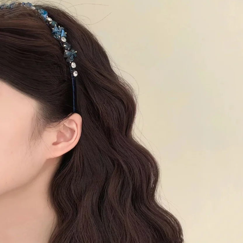 Kristallperlen-Haarreif für Damen, Handgefertigtes Strass-Haarband, Modisches Haarband, Funkelnder Haarreif, Haaraccessoires für den Alltag und Partys – Detail 13