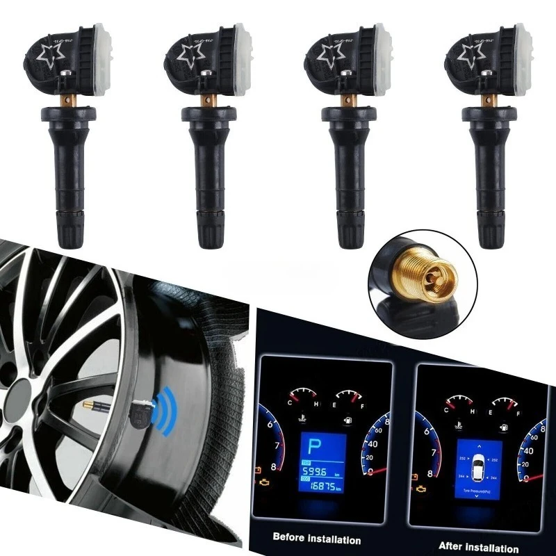 

4 шт. 13516164 для 2018 2019 2020 2021 2022 2023 CHEVROLET EQUINOX 315 МГц датчик давления в шинах TPMS 13598772 13598771