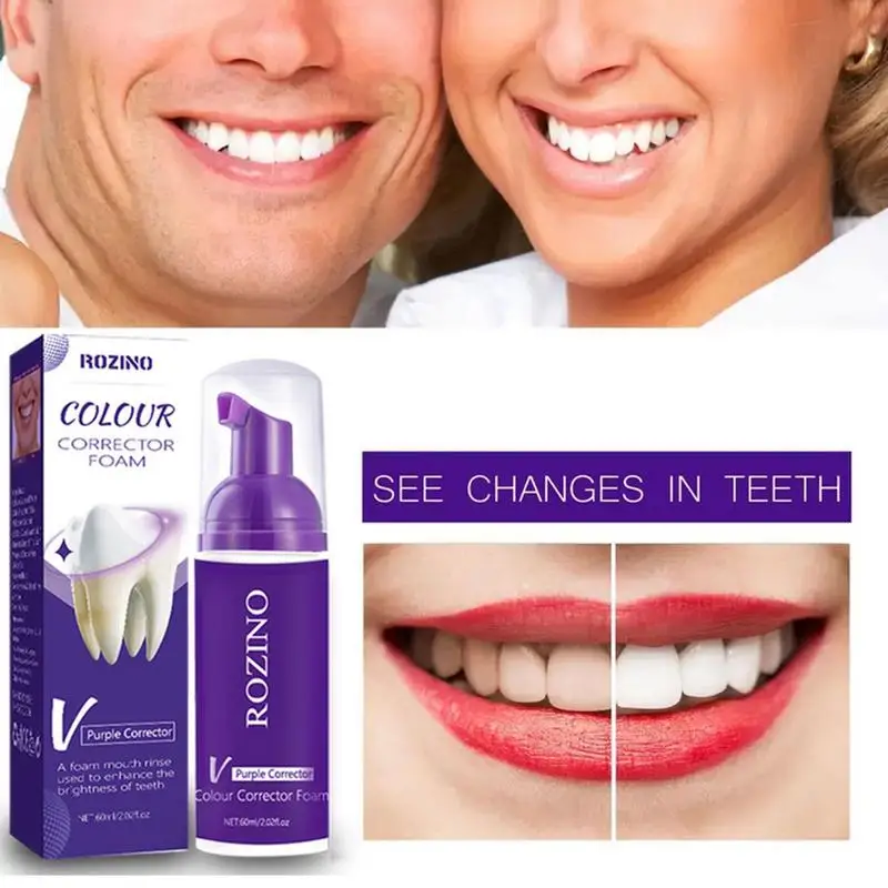 

Purple Color Correcting Toothpaste Teeth Cleaning And Care Raw Plant Formula To Whitening Anti-cavity Freshening Breath