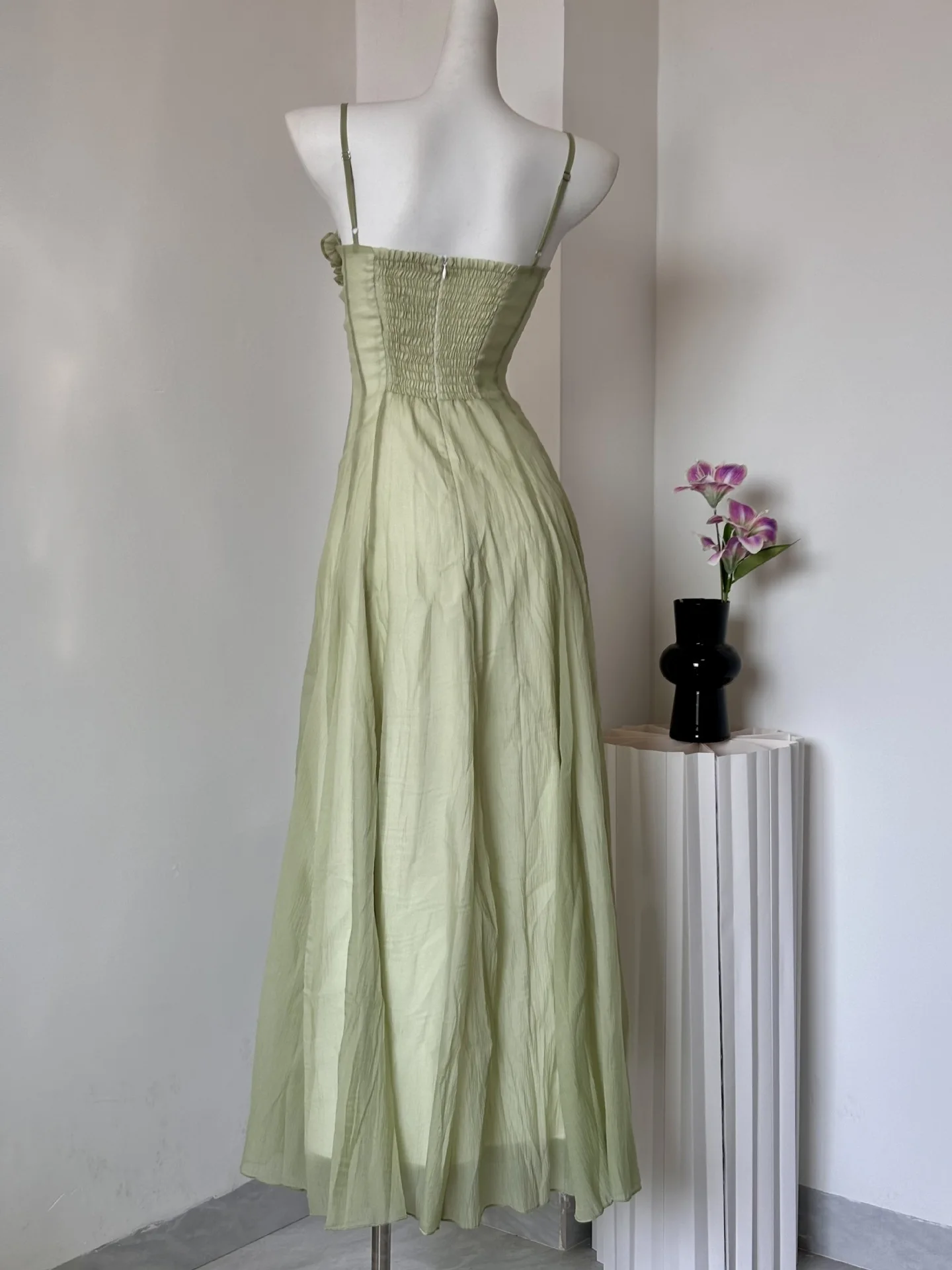 

Элегантное платье для выпускного вечера цвета шалфейной зелени на тонких бретелях, сексуальное вечернее платье-корсет, винтажное платье с драпировкой и оборками, летнее платье А-силуэта для гостей на свадьбу