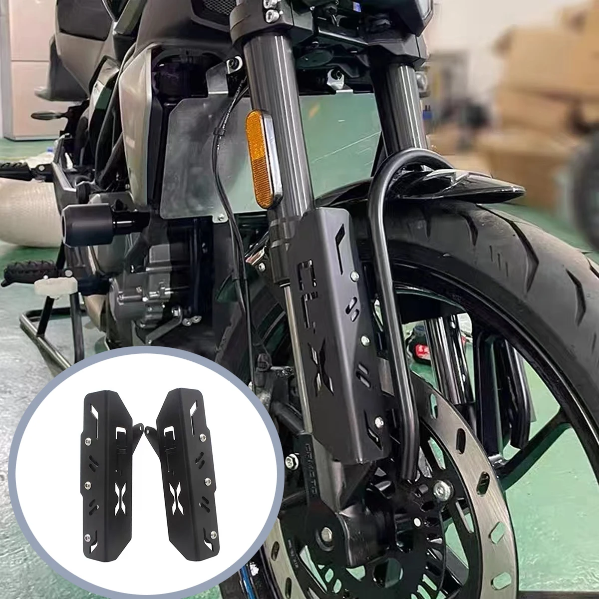 

Fit for CFMOTO 250CLX CLX250 CL-X CL-X250 moto front mudguard protection cover aluminum alloy shock absorber protection cover