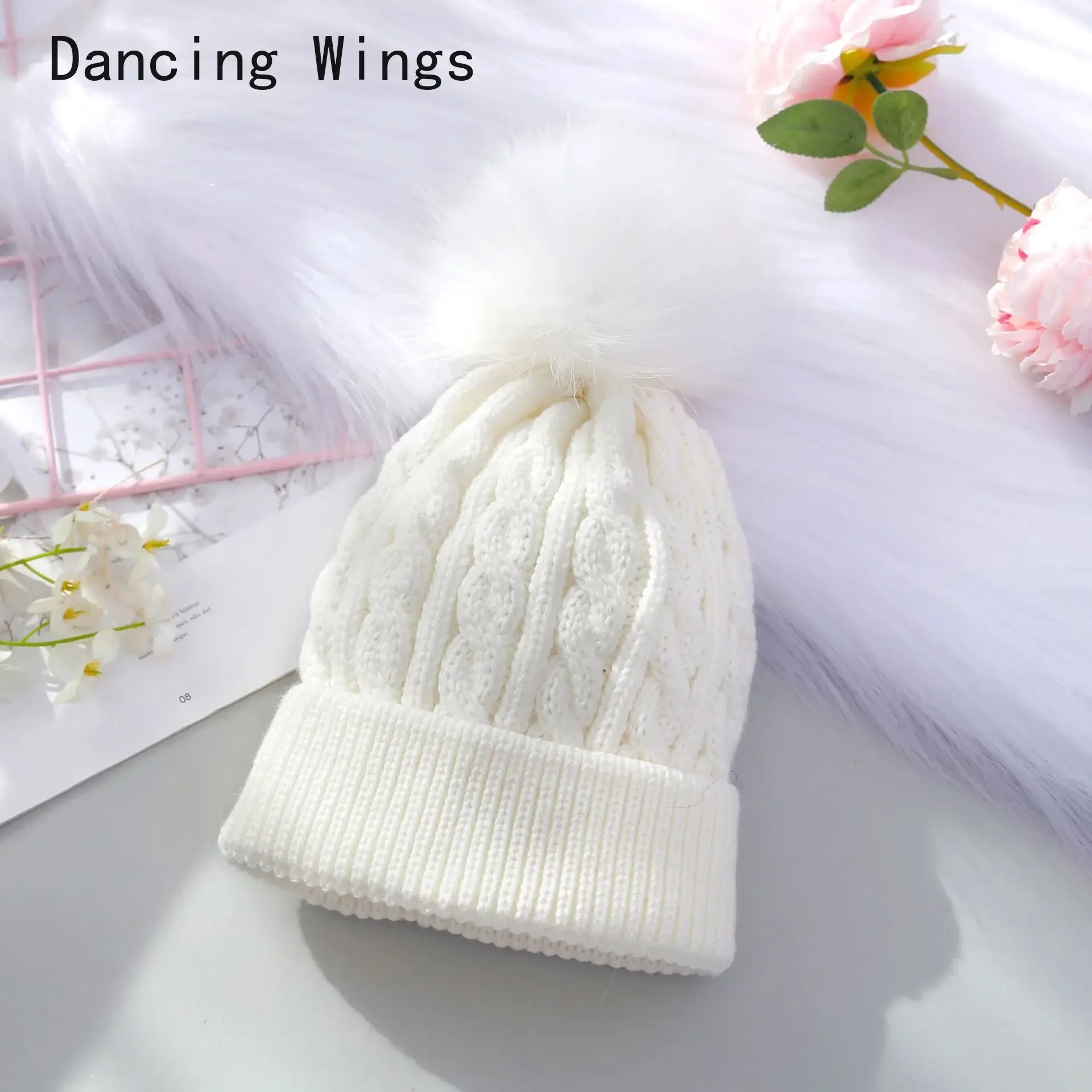 Winter Children Boy Girl Crochet Artificial Pompom Hat Knitted Toddler Kids Caps With Pompon Baby Beanie Hats Bonnet