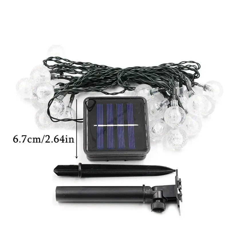 الطاقة الشمسية 5/7/12 متر في الهواء الطلق LED كريستال غلوب سلسلة ضوء الجنية ضوء لحديقة الزفاف عيد الميلاد غرفة المنزل 2025 رمضان الديكور #5