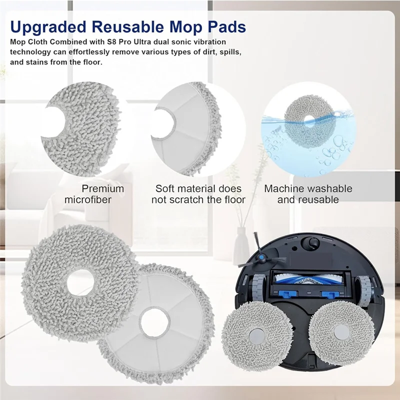 Комбинированный робот-пылесос BAAN-для ECOVACS DEEBOT T30S/T30S, запасные части, основная боковая щетка, фильтр Hepa, накладка для швабры, мешки для пыли