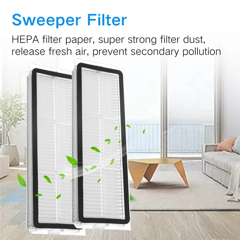 Dreame W10pro 로봇 진공 청소기 부품 교체-AT30 용 청소 브러시가있는 9 PCS HEPA 필터