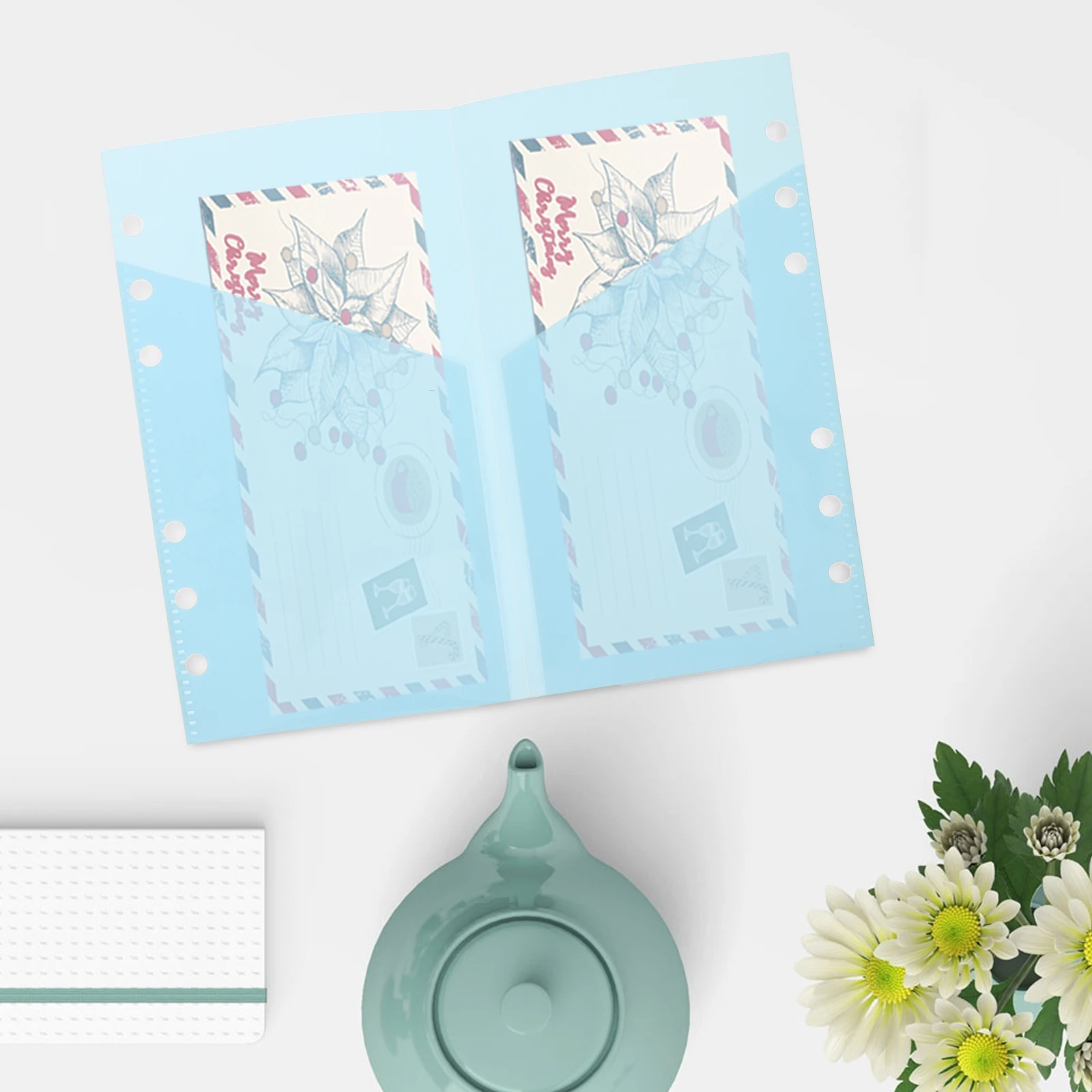 

5pcs A6 Loose Leaf Binder Inserts Pp Material Reusable Budget Book Pockets Portable Daily Use Inserts For Receipts