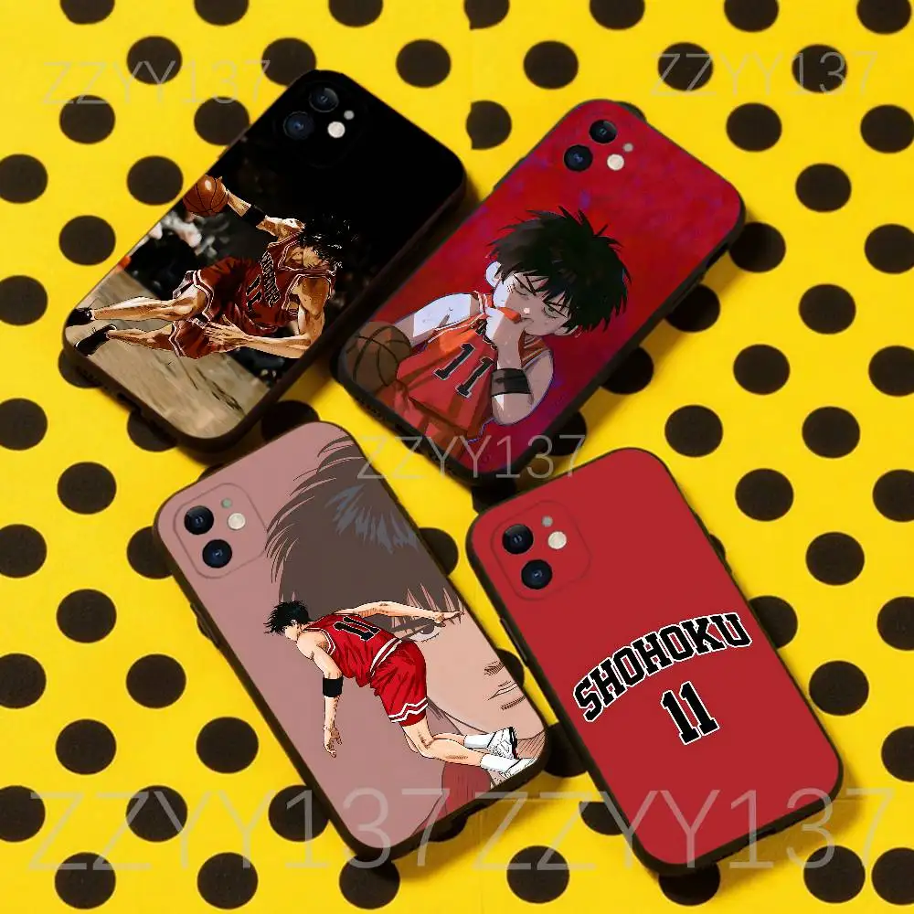 

S-Slam Dunk Rukawa Basketball Phone Case For iPhone 17,16,15,14,13,12,11,Pro,Max,Plus,Air,X,XS,XR,SE,8,7,Mini,Soft Black Funda