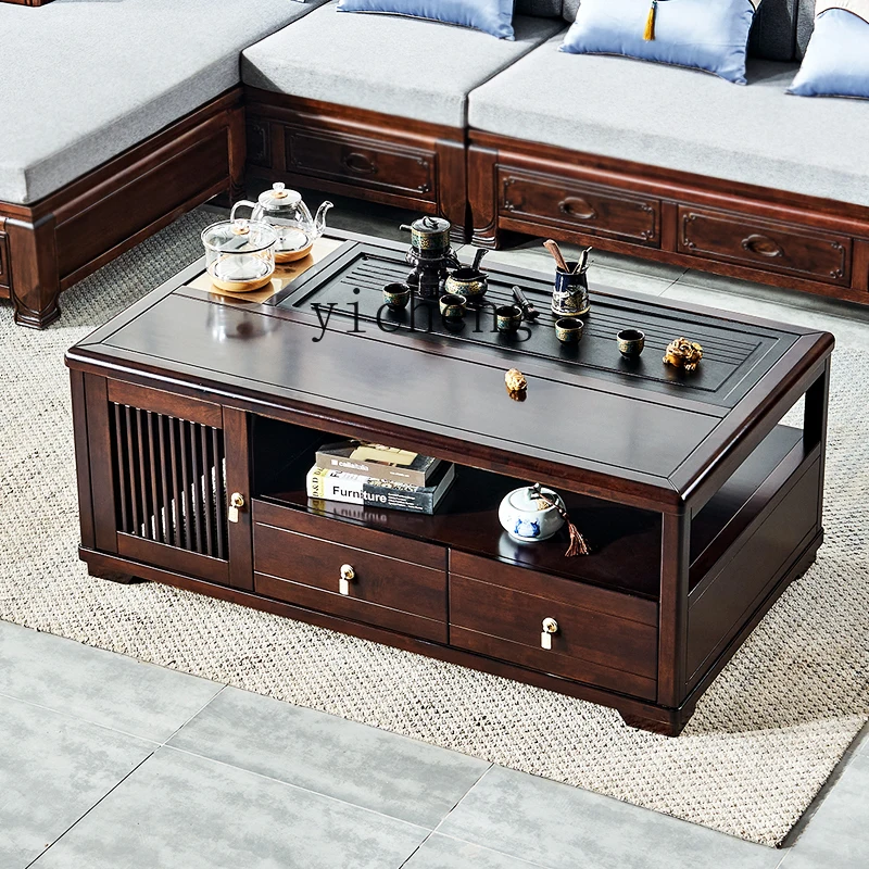 

FY solid wood coffee table tea table black walnut home small apartment living room office tea table