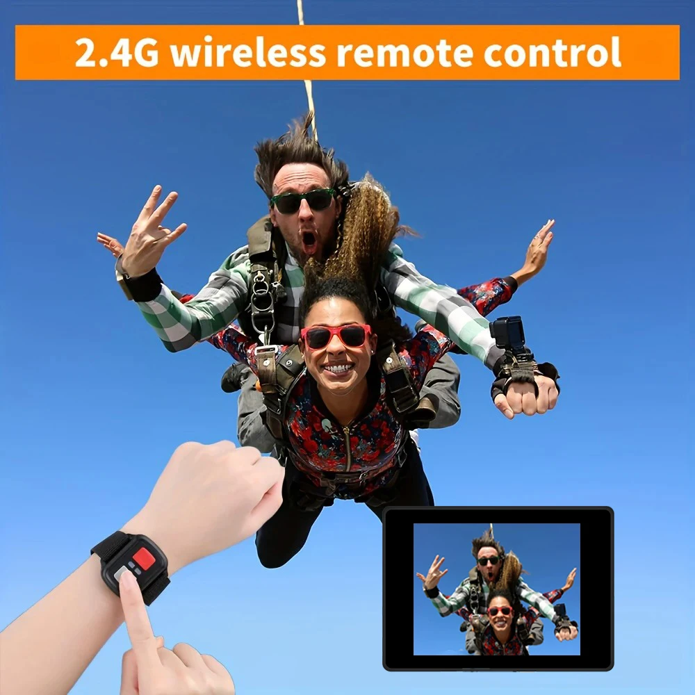 كاميرا الحركة 4K WiFi 2.0 بوصة تسجيل الفيديو 30 متر مقاوم للماء دراجة نارية شاشة تعمل باللمس 140 °   كاميرات رياضية بزاوية واسعة