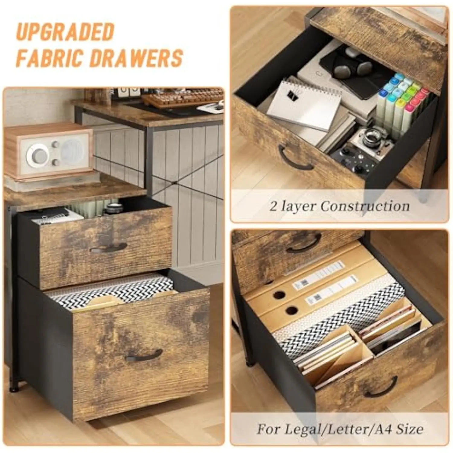 Mesa de jogos em forma de L com gavetas, mesa de computador reversível de 67 polegadas com luzes LED, mesa de trabalho com tomada de energia para escritório doméstico