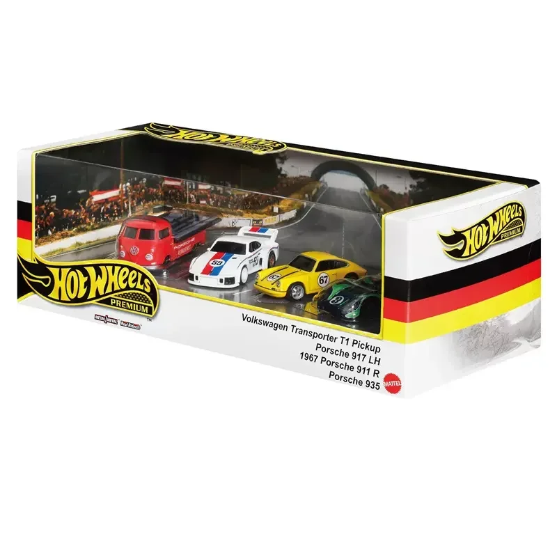 Original Hot Wheels Premium Car Models Volkswagen Transporter Pickup Porsche 917 1/64 Diecast Toys for Boys Garage Scene Display