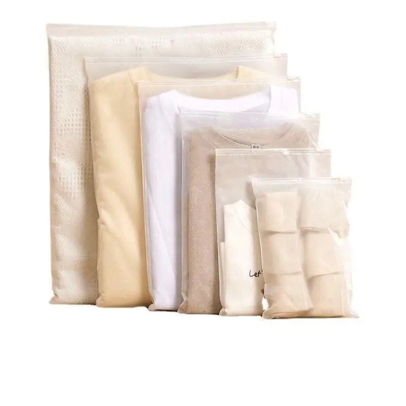 500Pcs Clothes Waterproof Self-Seal Pouches Plastic Packaging Bags Transparent Frosted Travel Self Sealing Bag