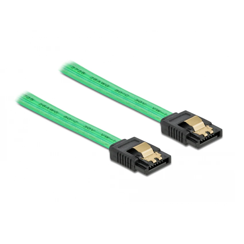 2pack 90 Grad zu 180 Grad kabel, SATA III 6 Gb/s Daten Kabel w/Latch silber 50cm Transparent grün