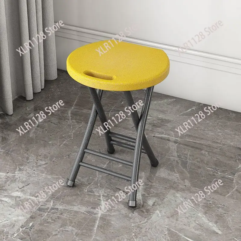 Thick Plastic Folding Stool Compact Outdoor Small Round Chair Portable Train Seat Wholesale
