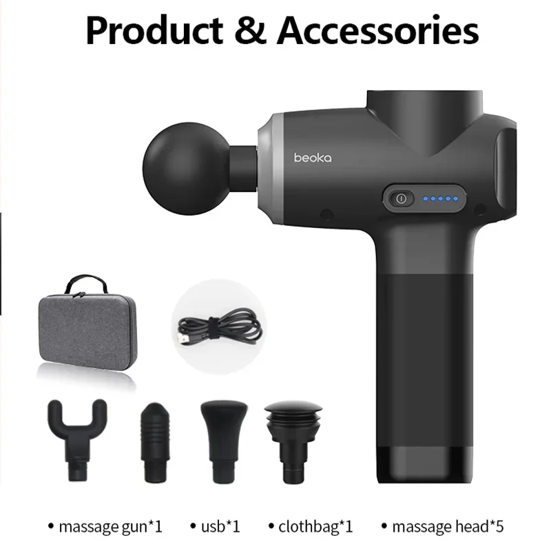 In stock 2025 Portable Mini Electric Body Muscle Facial Massage High Quality Percussion Deep Tissue Tool Head Neck Professional