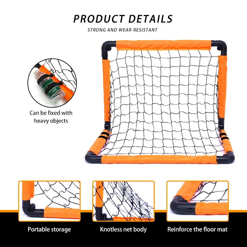 Gawang sepak bola PVC khusus anak-anak, mainan luar ruangan yang aman, dirancang untuk peralatan lapangan yang sedang berkembang