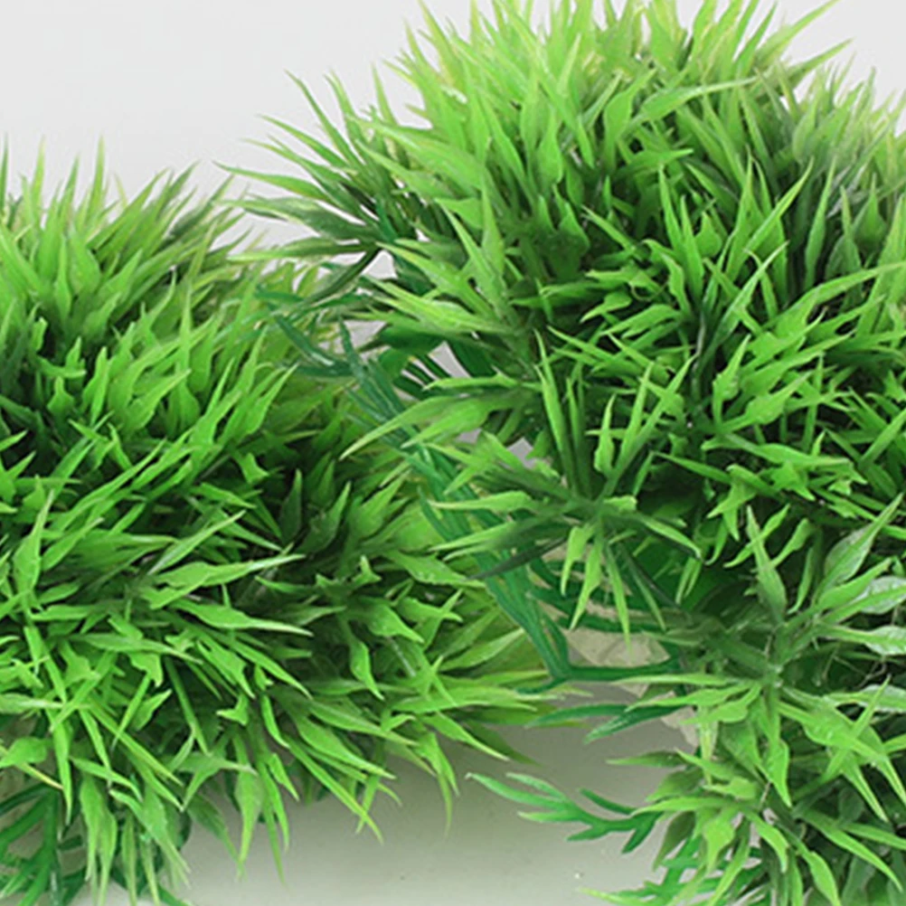 

2pcs Aquarium Plants Plastic Fish Tank Decorations Green No-Toxic Washable Saltwater Freshwater Compatible Easy Clean Hiding