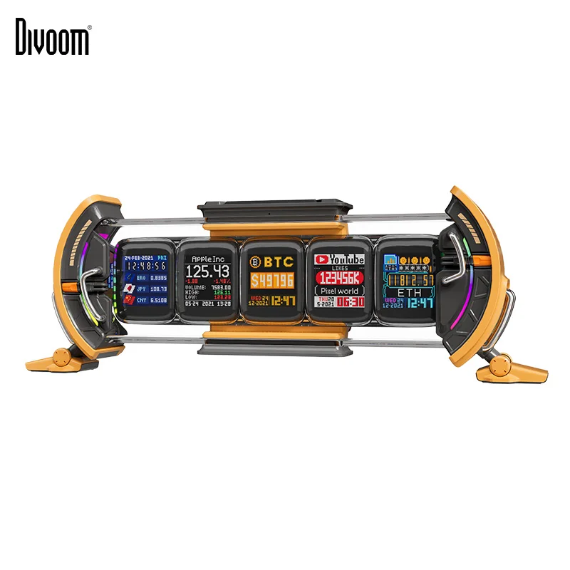 Divoom Times Gate Gaming Room Setup Digitaluhr mit intelligenter APP-Steuerung, WiFi-Verbindung, RGB-LED-Display, Bürodekoration Cyberpunk 6