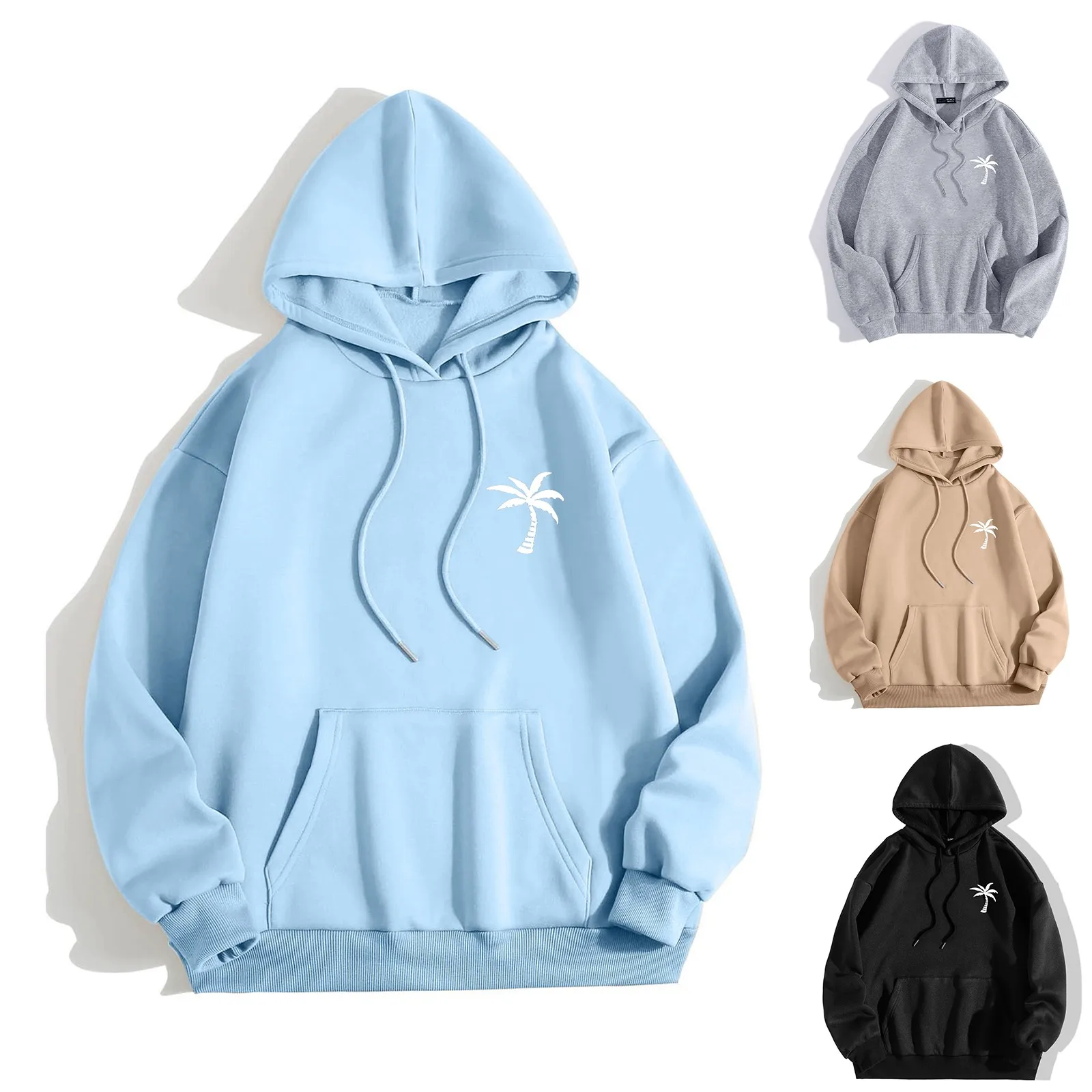 

Solid Color Autumn Hoodies Men Fashion Hooded Sweatshirt Men Streetwear Hip Hop Loose Pullover Hoodie Mens Pocket Hoody