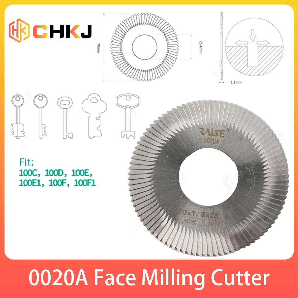 

CHKJ Face Milling Cutter 0020A 70x1.3x 25.4x90T For Wenxing Key Cutting Machines 100C,100D,100E,100E1,100F,100F1 Locksmith Tools