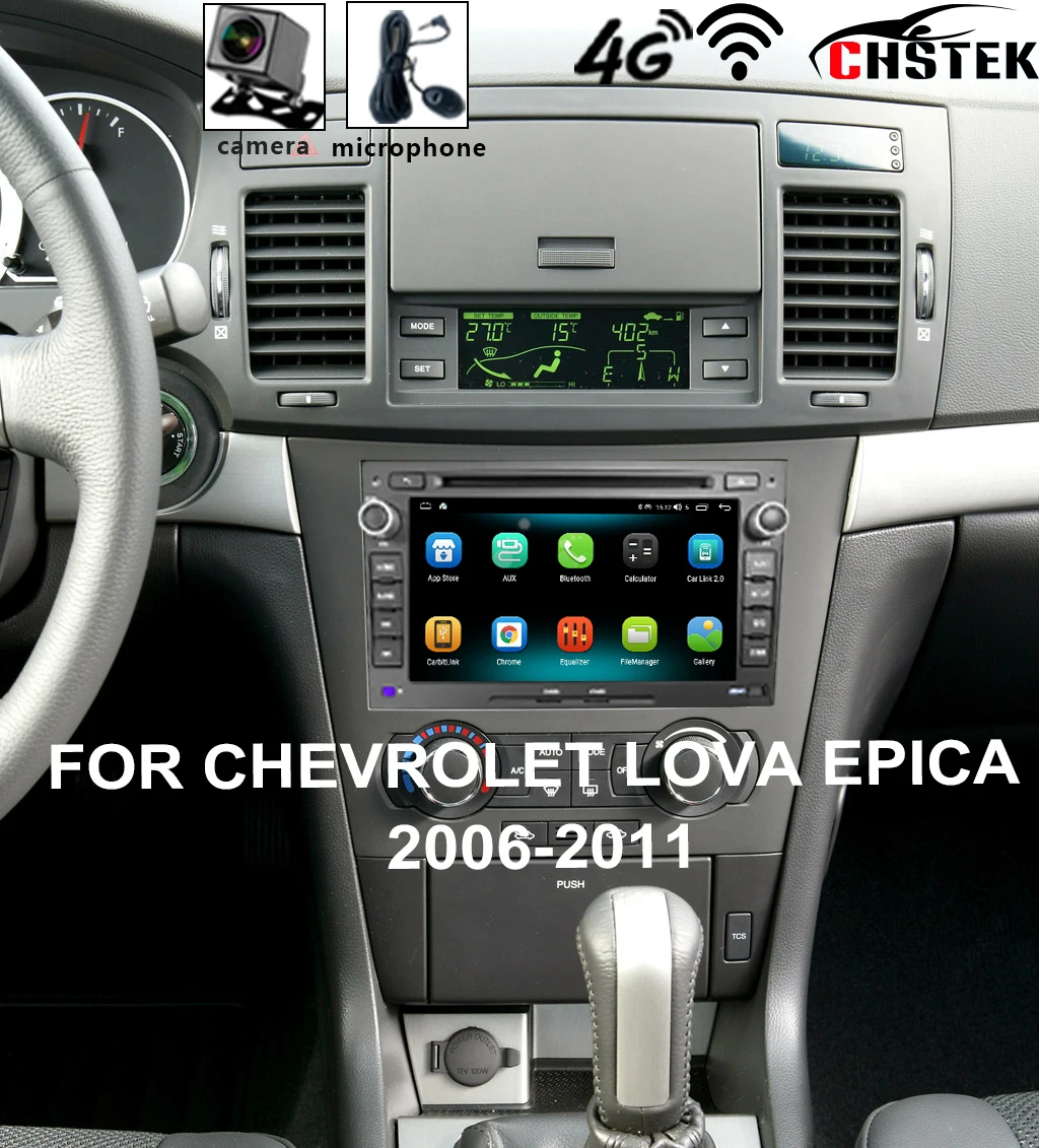 CHSTEK Android Carplay para Chevrolet Epica Lova Aveo Captiva Gentra 2006-2011 WIFI Auto Vedio 4G intercambio en manos libres Autoradio estéreo