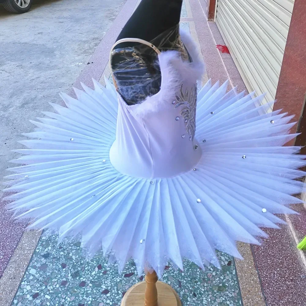 

Professional Ballet Tutu Skirts For Ballerina Dress Figure Skating Performance Dress White Swan Lake Clothes