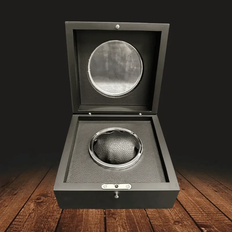 Caja de reloj de cuero PU con tragaluz acrílico para hombre, color negro, de lujo, de alta calidad, con bolsa de papel, compatible con caja de exhibición de almacenamiento de reloj HB MASTERPIECE