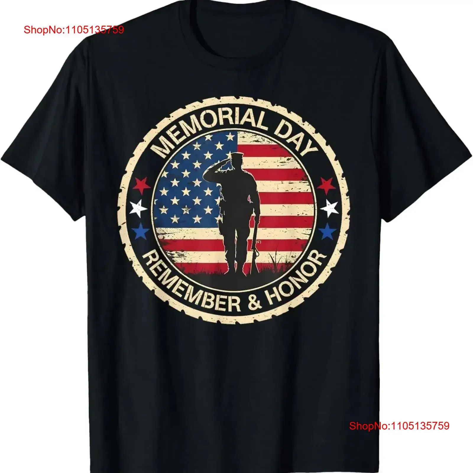 

Memorial Day 2025 American Flag Soldier Remember And Honor T Shirt vintage Washed designer clothes Top For Everyday Wear