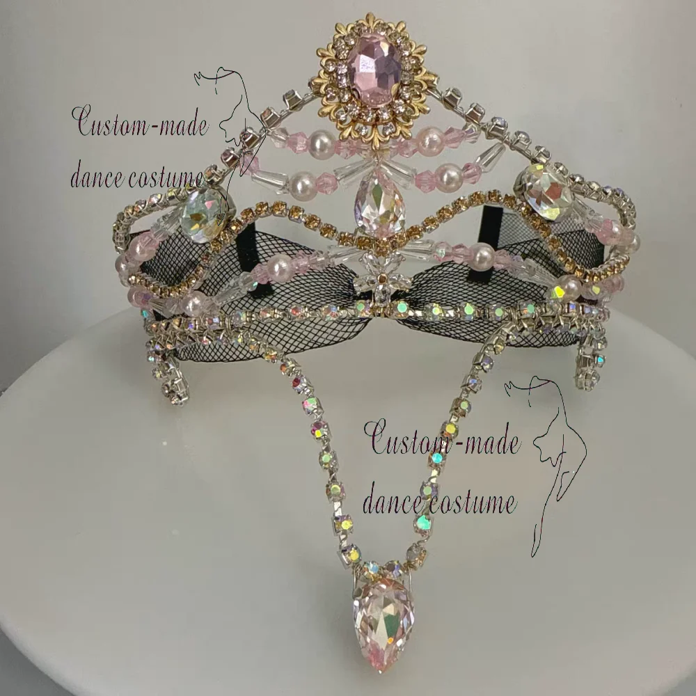 Integrierte Krone mit Ballett-Kopfbedeckung, Krone der Morgengöttin, rosa Dornröschen, lila Quecksilberfee